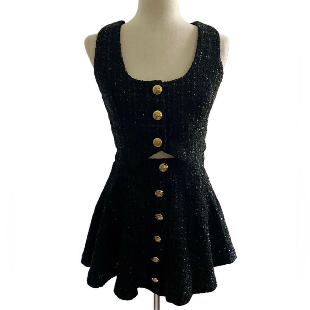NWT Mable Sold at Anthropologie Skirt Set Size  Small Black Tweed